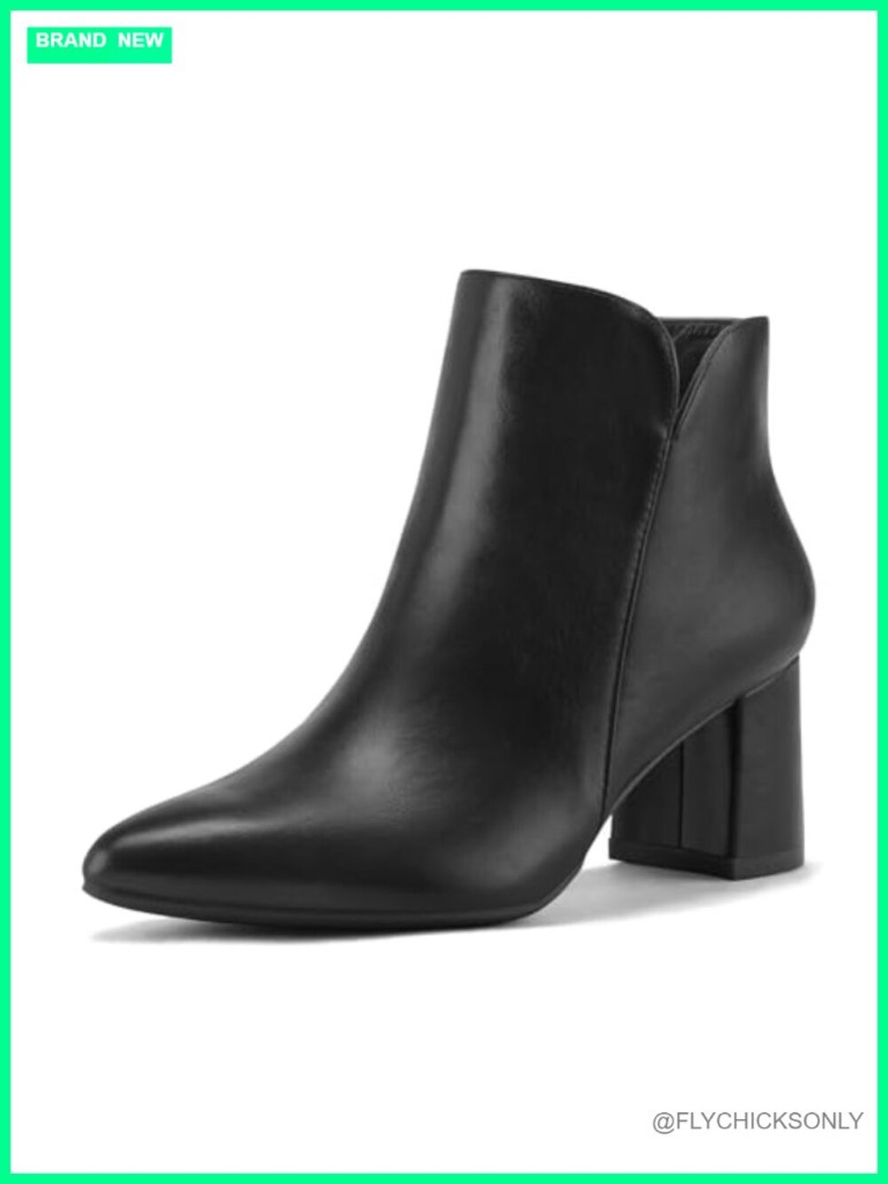 Women's Chunky Block Heel Pointed Toe Ankle Boots Side Zip Dressy Booties